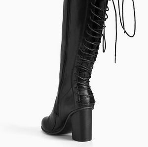 LACE UP BACK HEEL BOOTS